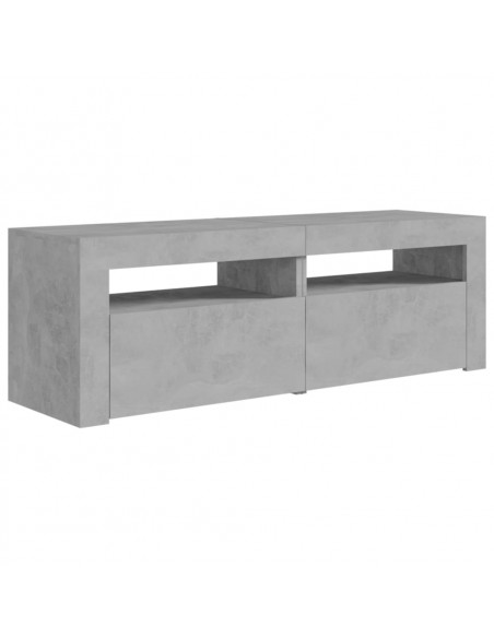Mobile Porta TV con Luci LED Grigio Cemento 120x35x40 cm