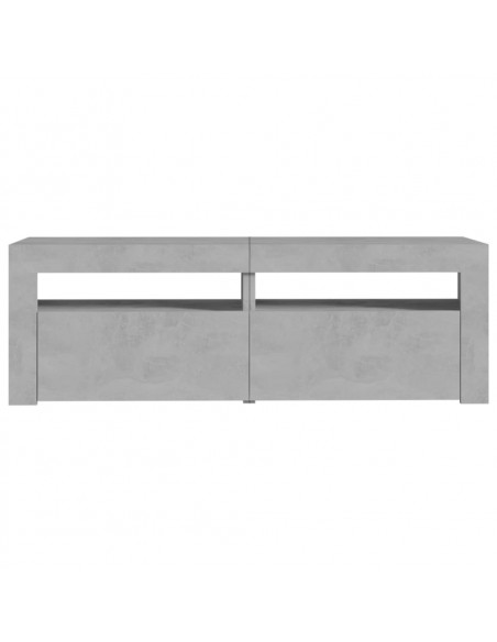 Mobile Porta TV con Luci LED Grigio Cemento 120x35x40 cm