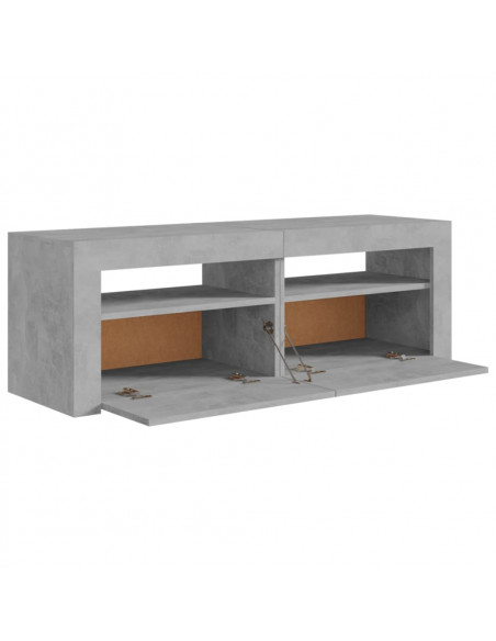 Mobile Porta TV con Luci LED Grigio Cemento 120x35x40 cm