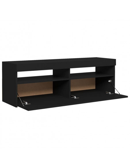 Mobile Porta TV con Luci LED Nero 120x35x40 cm