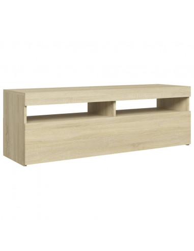 Mobile Porta TV con Luci LED Rovere Sonoma 120x35x40 cm