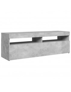 Mobile Porta TV con Luci LED Grigio Cemento 120x35x40 cm 2