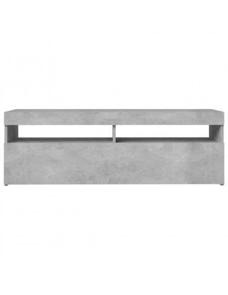 Mobile Porta TV con Luci LED Grigio Cemento 120x35x40 cm