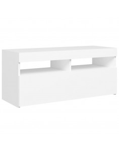 Mobile Porta TV con Luci LED Bianco 90x35x40 cm 2