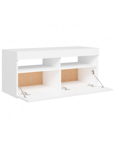 Mobile Porta TV con Luci LED Bianco 90x35x40 cm