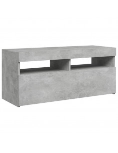 Mobile Porta TV con Luci LED Grigio Cemento 90x35x40 cm 2