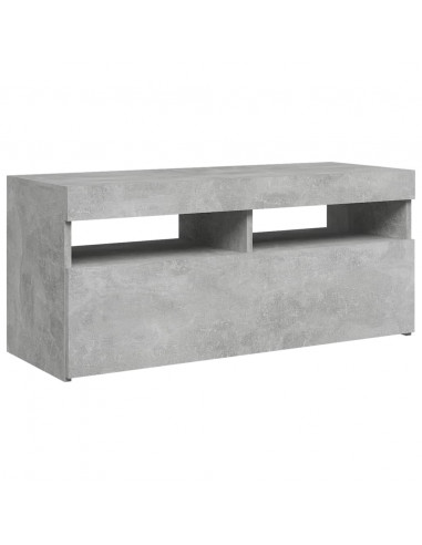 Mobile Porta TV con Luci LED Grigio Cemento 90x35x40 cm