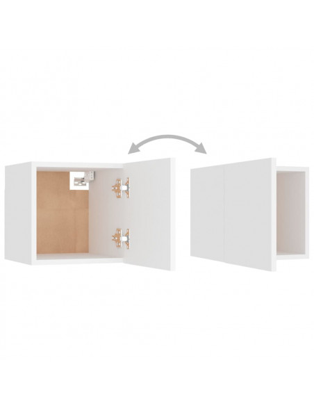 Mobile Porta TV a Parete Bianco 30,5x30x30 cm