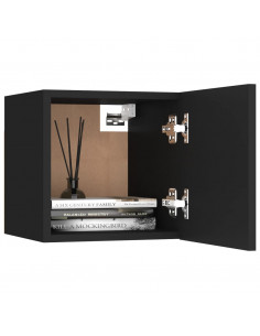 Mobili Porta TV a Parete 2pz Neri 30,5x30x30 cm 2