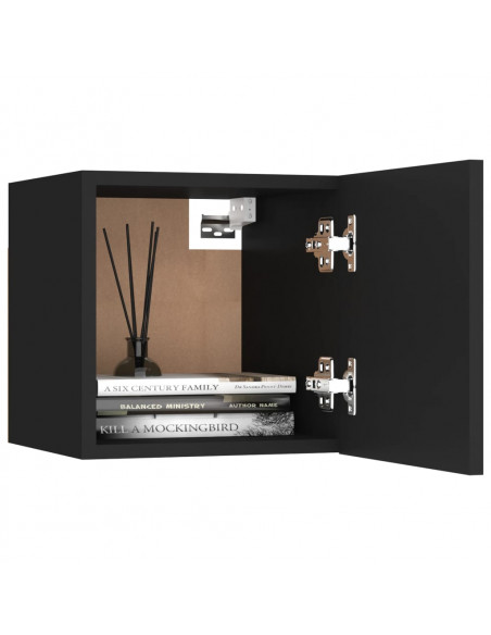 Mobili Porta TV a Parete 2pz Neri 30,5x30x30 cm