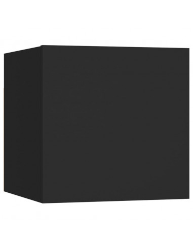 Mobili Porta TV a Parete 2pz Neri 30,5x30x30 cm
