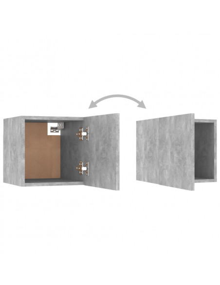 Mobile Porta TV a Parete Grigio Cemento 30,5x30x30 cm