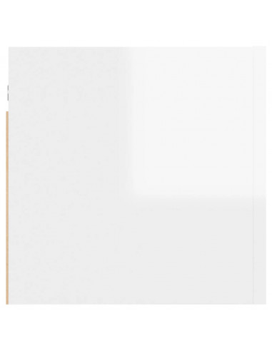 Mobile Porta TV a Parete Bianco Lucido 30,5x30x30 cm