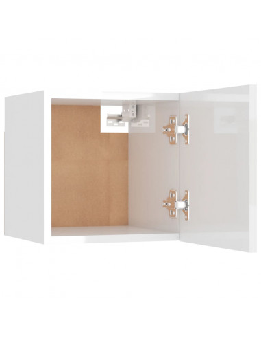 Mobile Porta TV a Parete Bianco Lucido 30,5x30x30 cm