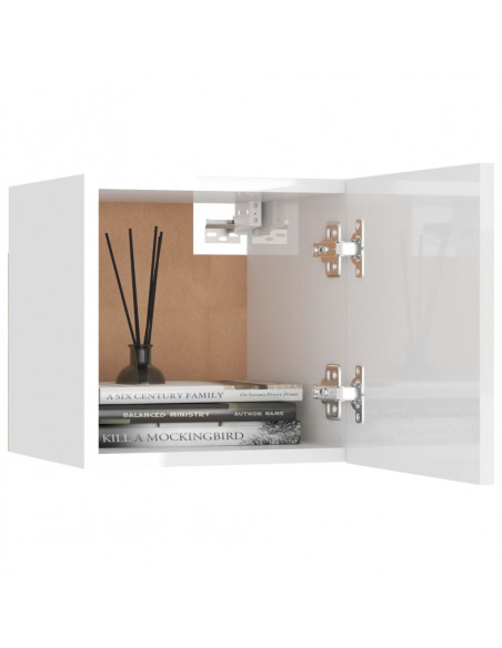 Mobili Porta TV a Parete 2pz Bianco Lucido 30,5x30x30 cm