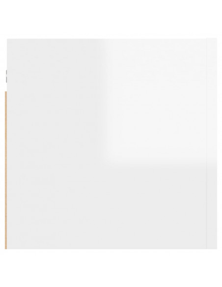 Mobili Porta TV a Parete 2pz Bianco Lucido 30,5x30x30 cm