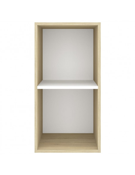 Mobile TV Parete Rovere Sonoma e Bianco 37x37x72 cm Multistrato