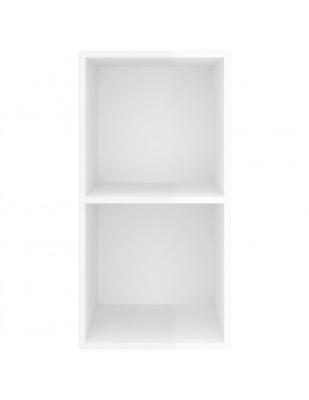 Mobile TV da Parete Bianco Lucido 37x37x72 cm Legno Multistrato