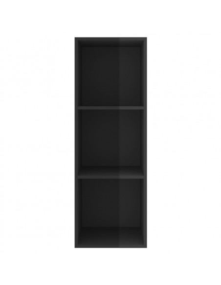 Mobile TV da Parete Nero Lucido 37x37x107 cm Legno Multistrato