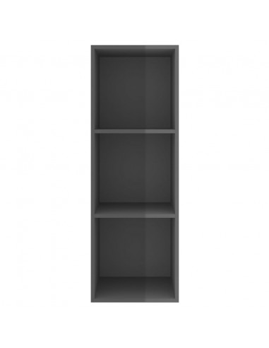 Mobile TV da Parete Grigio Lucido 37x37x107cm Legno Multistrato