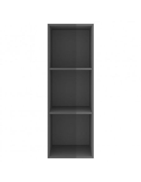Mobile TV da Parete Grigio Lucido 37x37x107cm Legno Multistrato