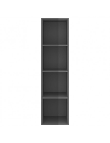 Mobile TV Parete Grigio Lucido 37x37x142,5cm Legno Multistrato