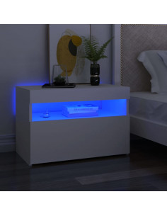 Mobile Porta TV con Luci LED Bianco 60x35x40 cm 2