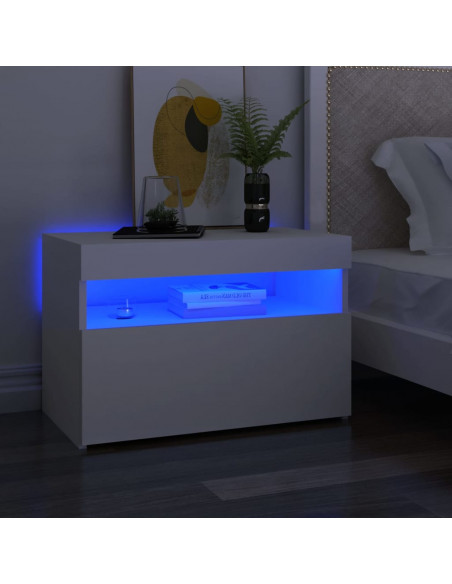 Mobile Porta TV con Luci LED Bianco 60x35x40 cm