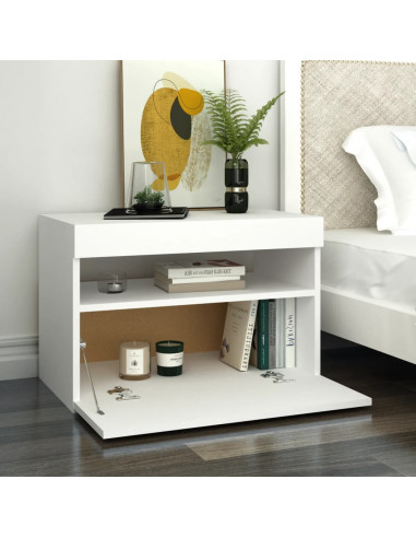 Mobile Porta TV con Luci LED Bianco 60x35x40 cm