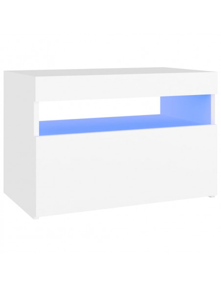 Mobili Porta TV con Luci LED 2 pz Bianchi 60x35x40 cm
