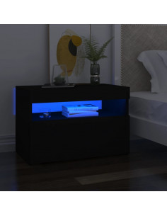 Mobile Porta TV con Luci LED Nero 60x35x40 cm 2