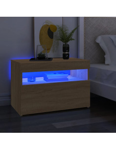 Mobile Porta TV con Luci LED Rovere Sonoma 60x35x40 cm 2