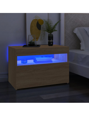 Mobile Porta TV con Luci LED Rovere Sonoma 60x35x40 cm