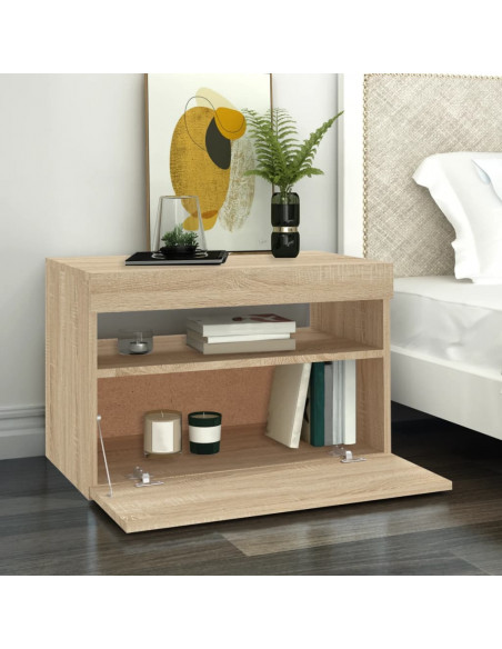 Mobili Porta TV con LED 2 pz Rovere Sonoma 60x35x40 cm