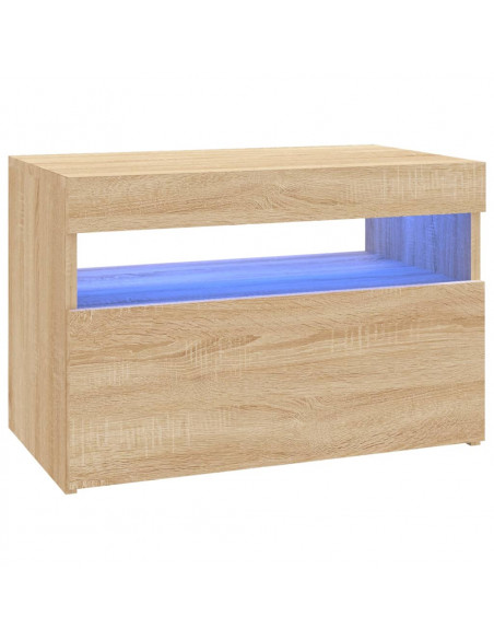 Mobili Porta TV con LED 2 pz Rovere Sonoma 60x35x40 cm