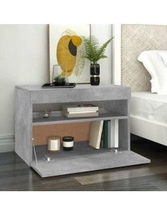 Mobili Porta TV con Luci LED 2 pz Grigio Cemento 60x35 cm 2
