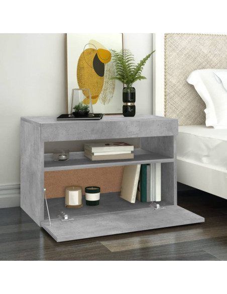 Mobili Porta TV con Luci LED 2 pz Grigio Cemento 60x35 cm