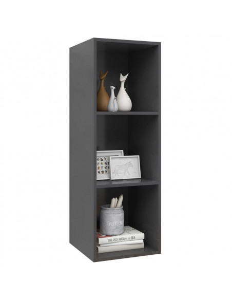 Mobile TV da Parete Grigio 37x37x107 cm in Legno Multistrato