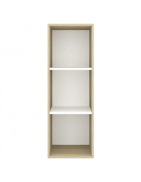 Mobile TV Parete Rovere Sonoma e Bianco 37x37x107cm Multistrato