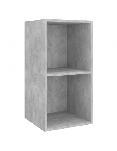 Mobile TV da Parete Grigio Cemento 37x37x72cm Legno Multistrato