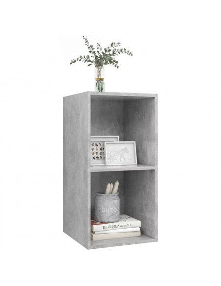 Mobile TV da Parete Grigio Cemento 37x37x72cm Legno Multistrato
