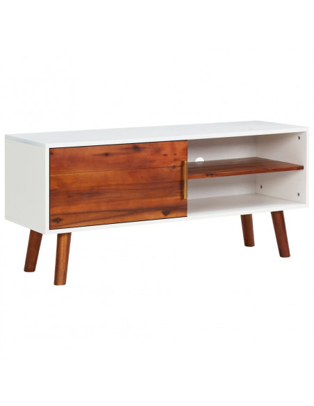 Mobile Porta TV 110x35x50cm in Legno Massello di Acacia e MDF