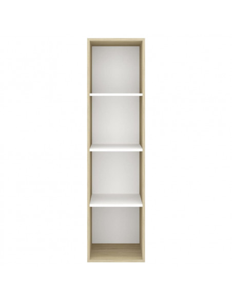 Mobile TV Parete Rovere Sonoma Bianco 37x37x142,5cm Multistrato