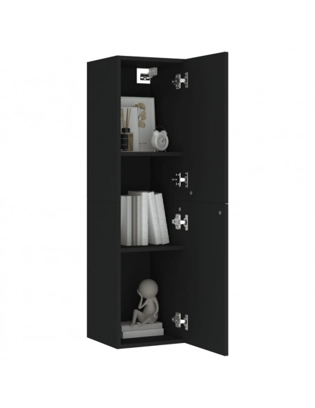 Mobile Porta TV Nero 30,5x30x110 cm in Legno Multistrato