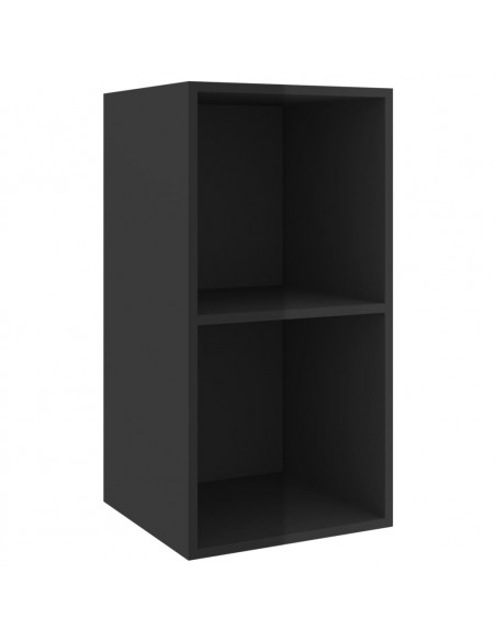 Set Mobili TV 3 pz Nero Lucido in Legno Multistrato