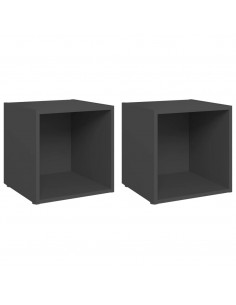 Mobili Porta TV 2 pz Grigi 37x35x37 cm in Legno Multistrato 2