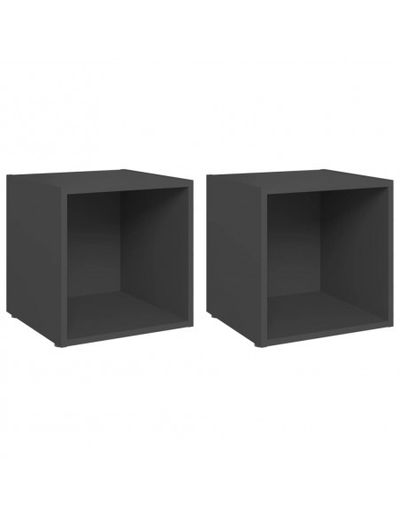 Mobili Porta TV 2 pz Grigi 37x35x37 cm in Legno Multistrato