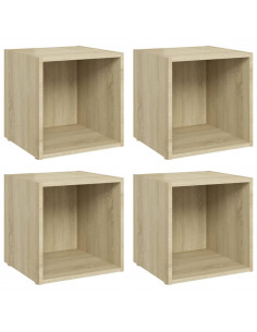 Mobili Porta TV 4pz Rovere Sonoma 37x35x37 cm Legno Multistrato 2