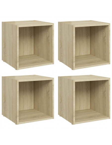 Mobili Porta TV 4pz Rovere Sonoma 37x35x37 cm Legno Multistrato