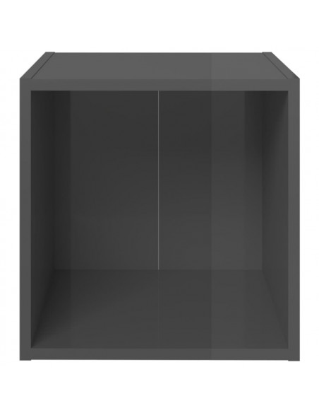 Mobili Porta TV 4pz Grigio Lucido 37x35x37 cm Legno Multistrato